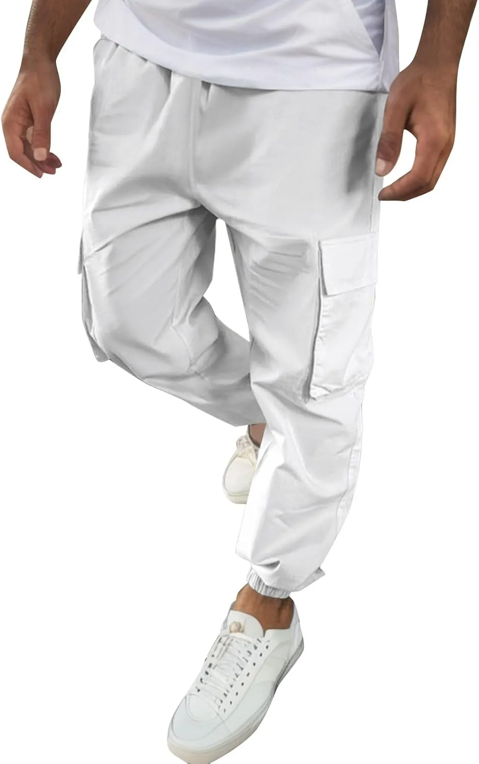FZVYD Cargo Pants for Men Joggers Cargo Pants Fashion Casual Sweatpants Work Pants Drawstring Loose Trousers with Pockets
