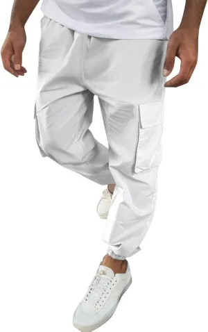 FZVYD Cargo Pants for Men Joggers Cargo Pants Fashion Casual Sweatpants Work Pants Drawstring Loose Trousers with Pockets