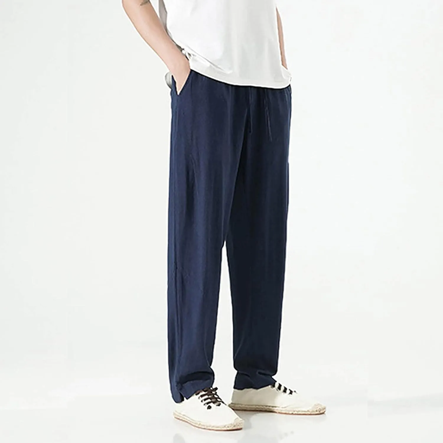 FZVYD Mens Cargo Pants Mens Joggers Cargo Pants Fashion Casual Sweatpants Work Pants Drawstring Loose Trousers with Pockets