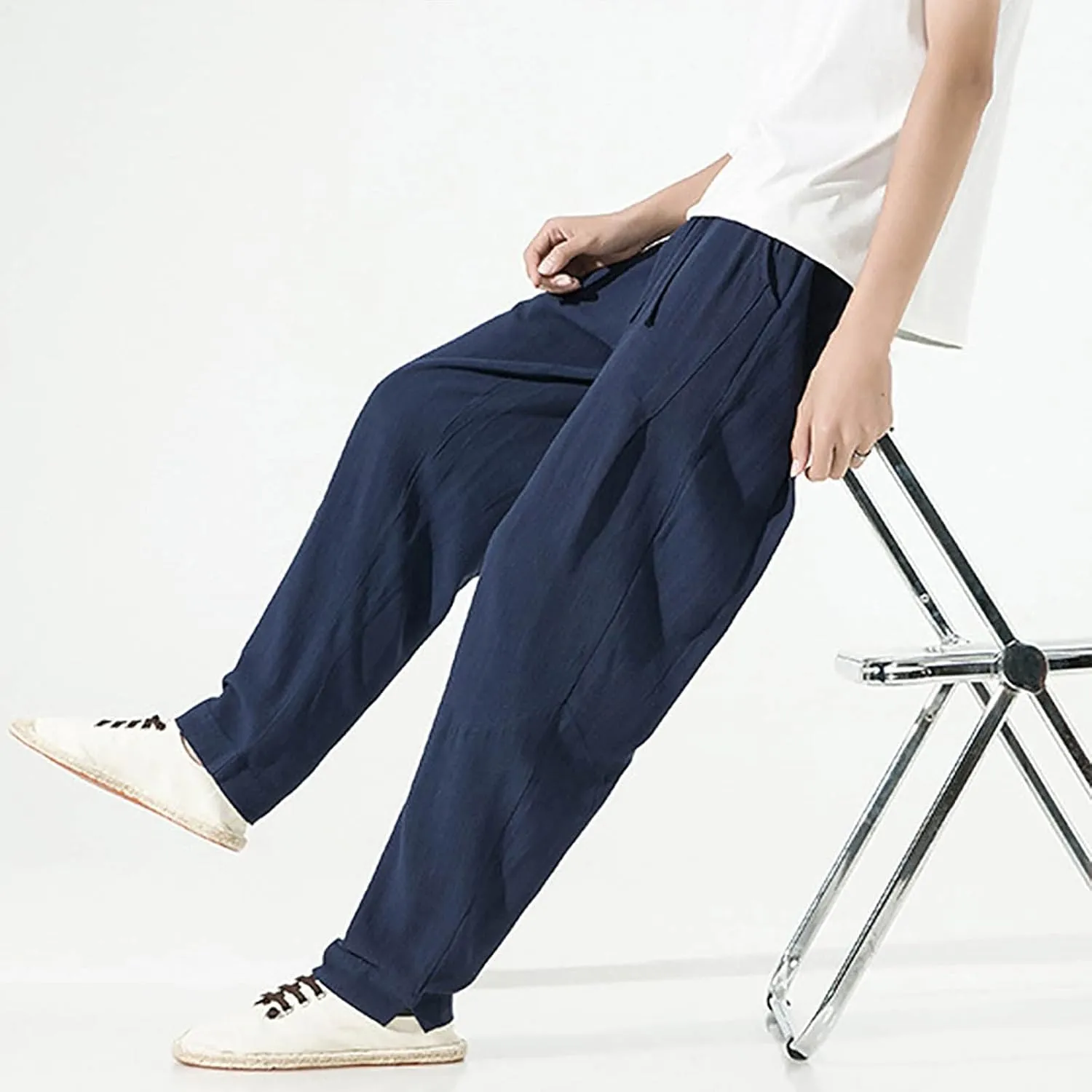 FZVYD Mens Cargo Pants Mens Joggers Cargo Pants Fashion Casual Sweatpants Work Pants Drawstring Loose Trousers with Pockets