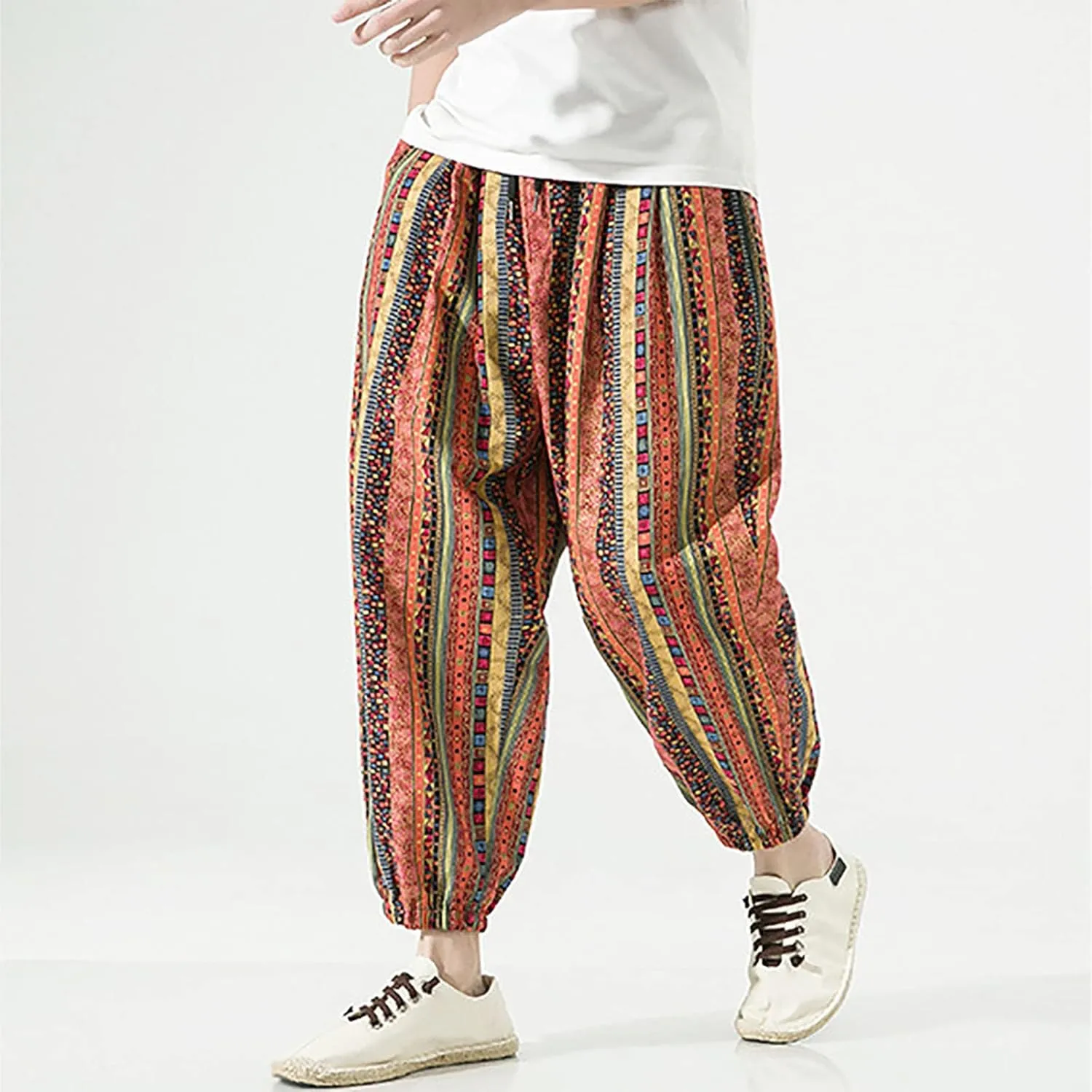 FZVYD Multi Pocket Cargo Pants for Men Joggers Cargo Pants Fashion Casual Sweatpants Work Pants Drawstring Loose Trousers