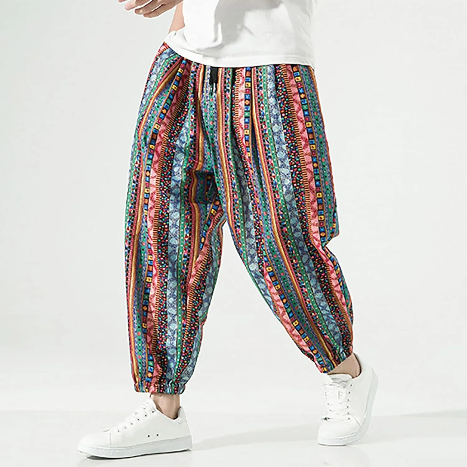 FZVYD Multi Pocket Cargo Pants for Men Joggers Cargo Pants Fashion Casual Sweatpants Work Pants Drawstring Loose Trousers