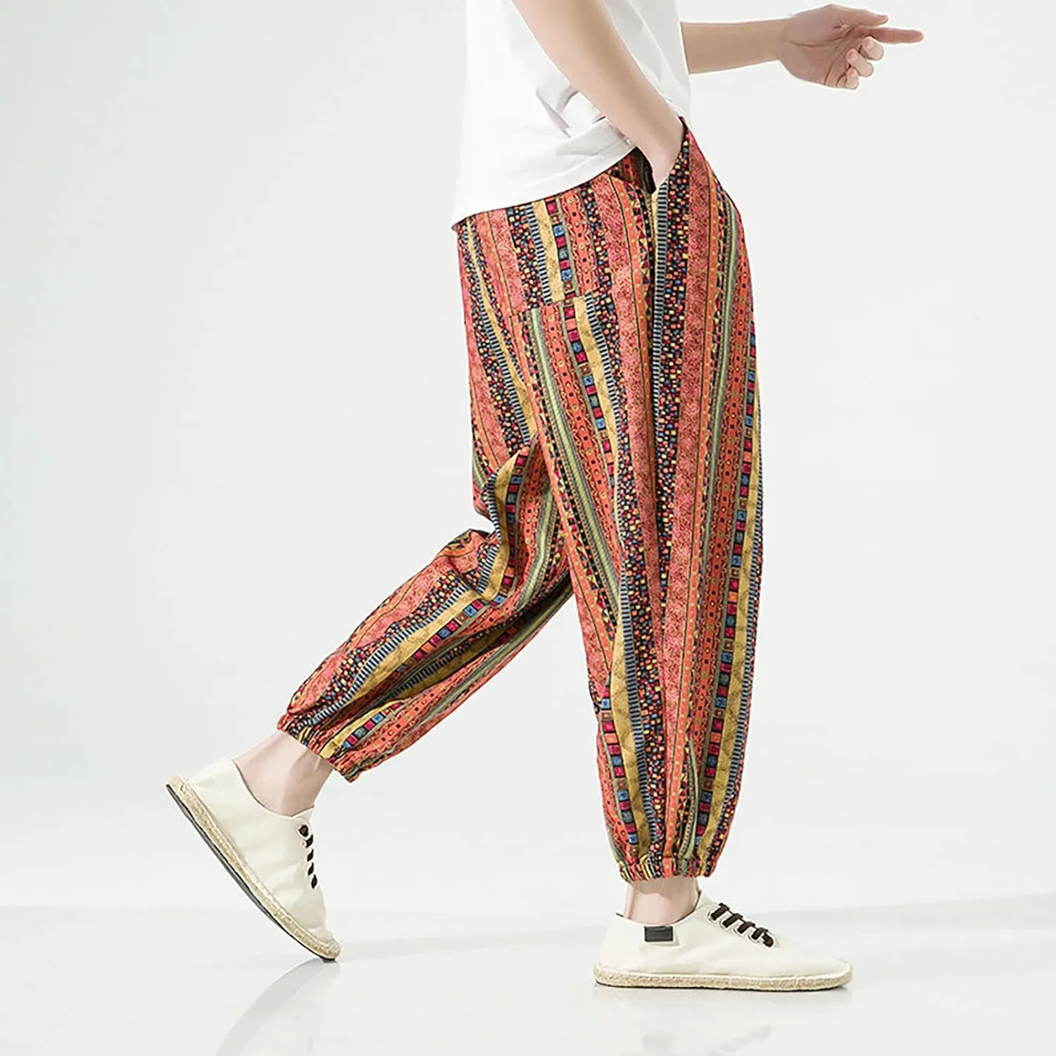 FZVYD Multi Pocket Cargo Pants for Men Joggers Cargo Pants Fashion Casual Sweatpants Work Pants Drawstring Loose Trousers