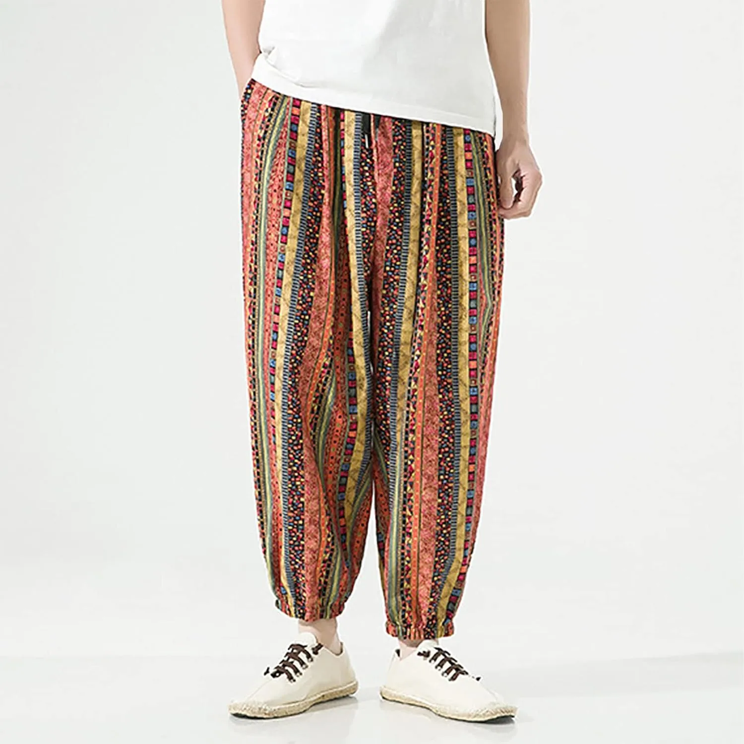 FZVYD Multi Pocket Cargo Pants for Men Joggers Cargo Pants Fashion Casual Sweatpants Work Pants Drawstring Loose Trousers