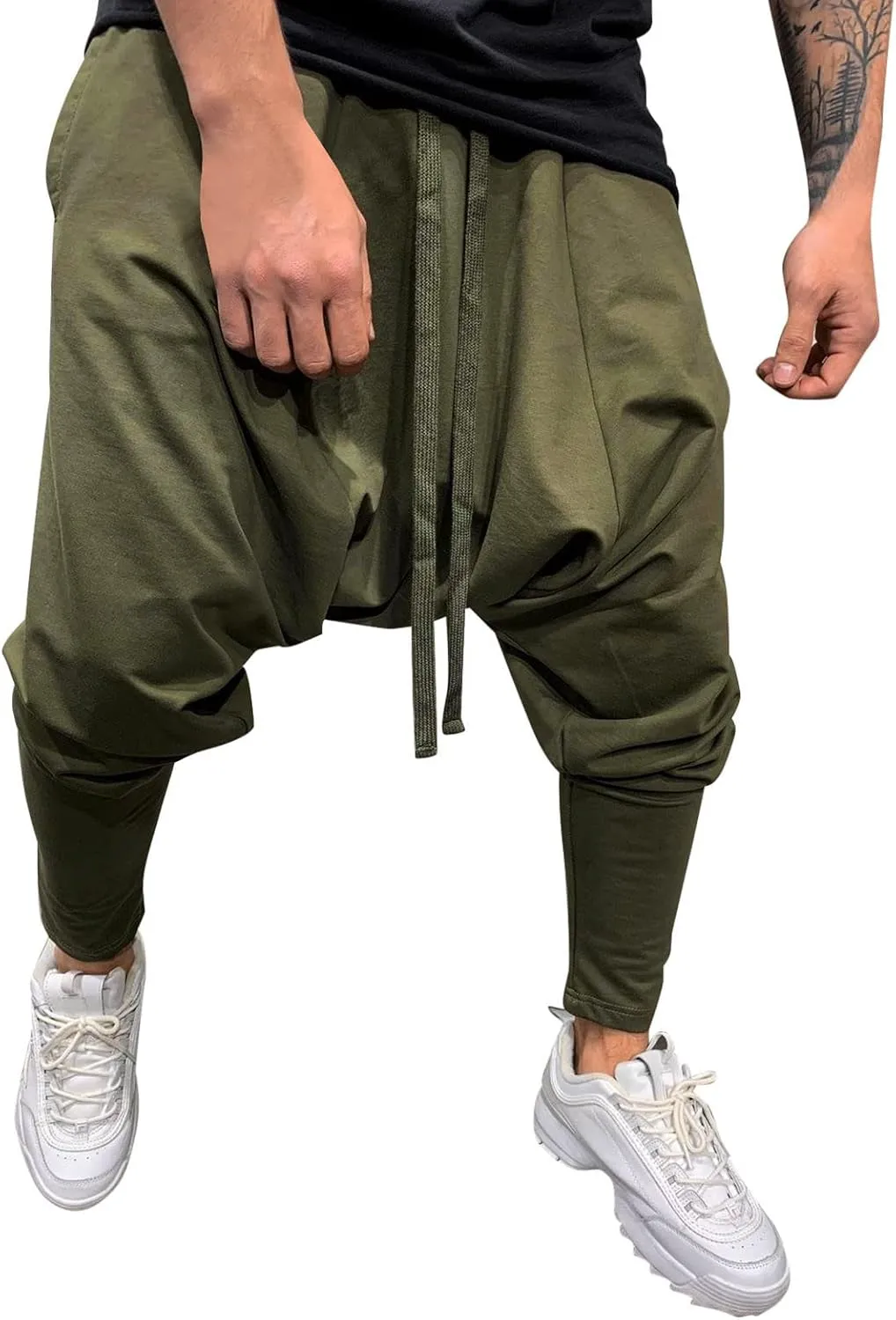 FZVYD White Cargo Pants Men Mens Joggers Cargo Pants Fashion Casual Sweatpants Work Pants Drawstring Loose Trousers Pockets