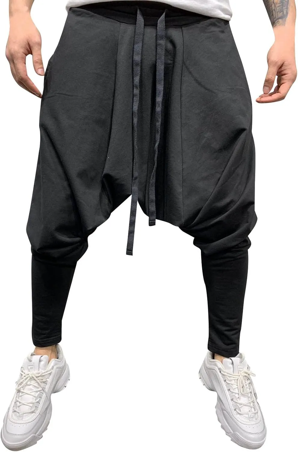 FZVYD White Cargo Pants Men Mens Joggers Cargo Pants Fashion Casual Sweatpants Work Pants Drawstring Loose Trousers Pockets