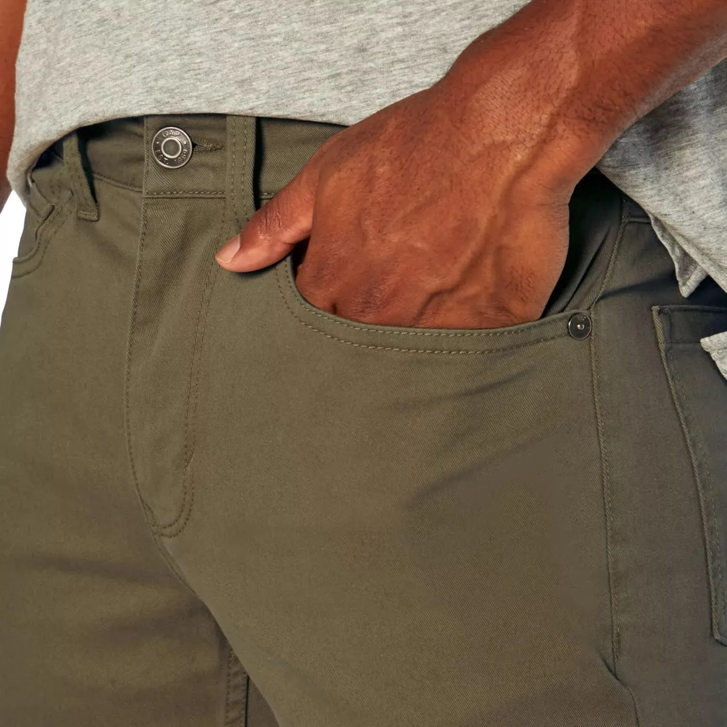 GAP Men's Slim Fit 5 Pocket Pants | Men's Twill Straight Leg Chinos