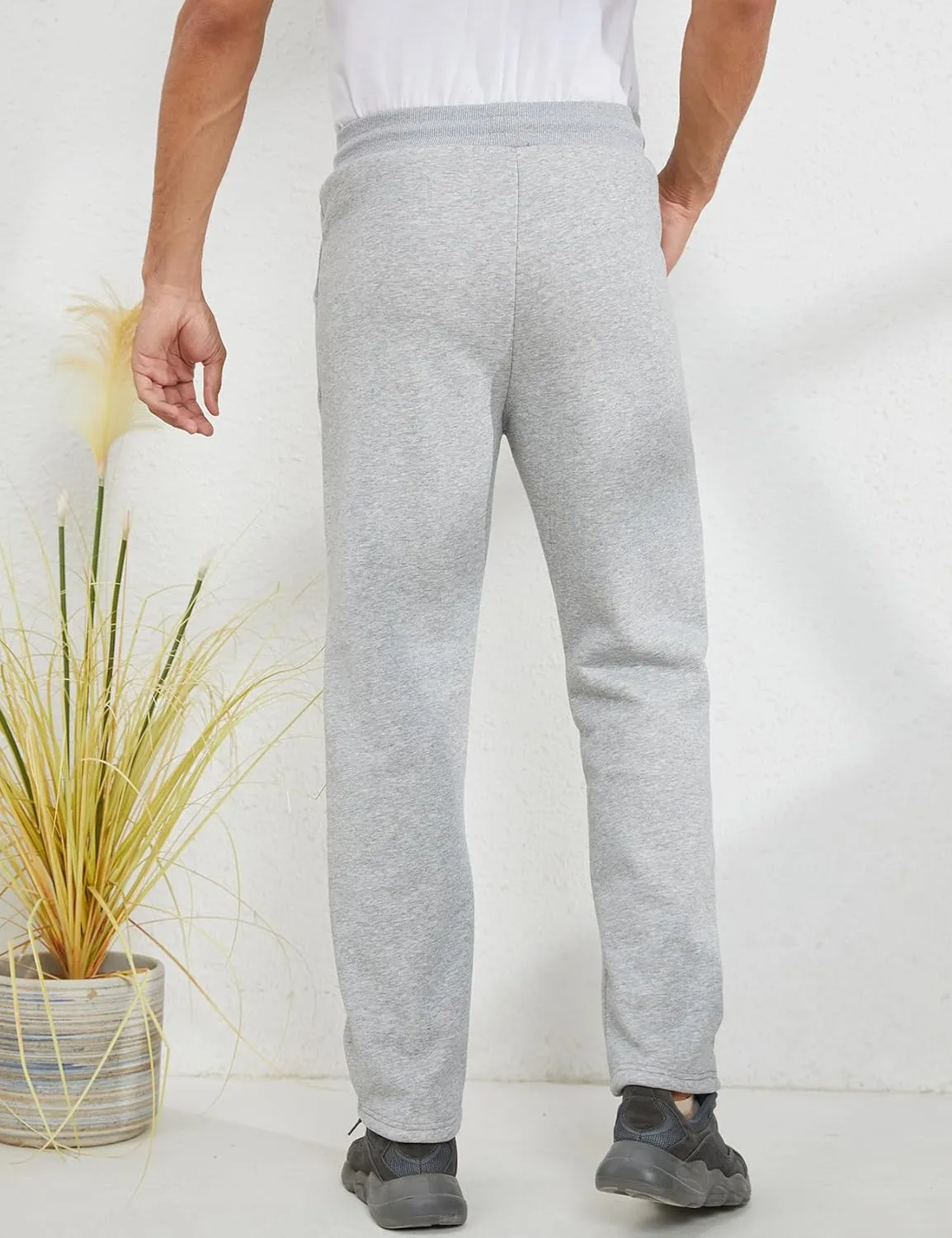 Gihuo Men's Winter Fleece Pants Sherpa Lined Sweatpants Active Running Jogger Pants