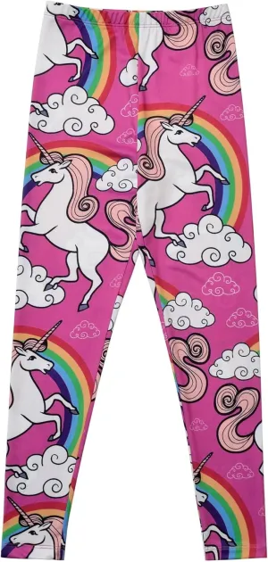 Girl Unicorn Leggings Kid Rainbow Print Legging Tights Trousers Slim Long Pants