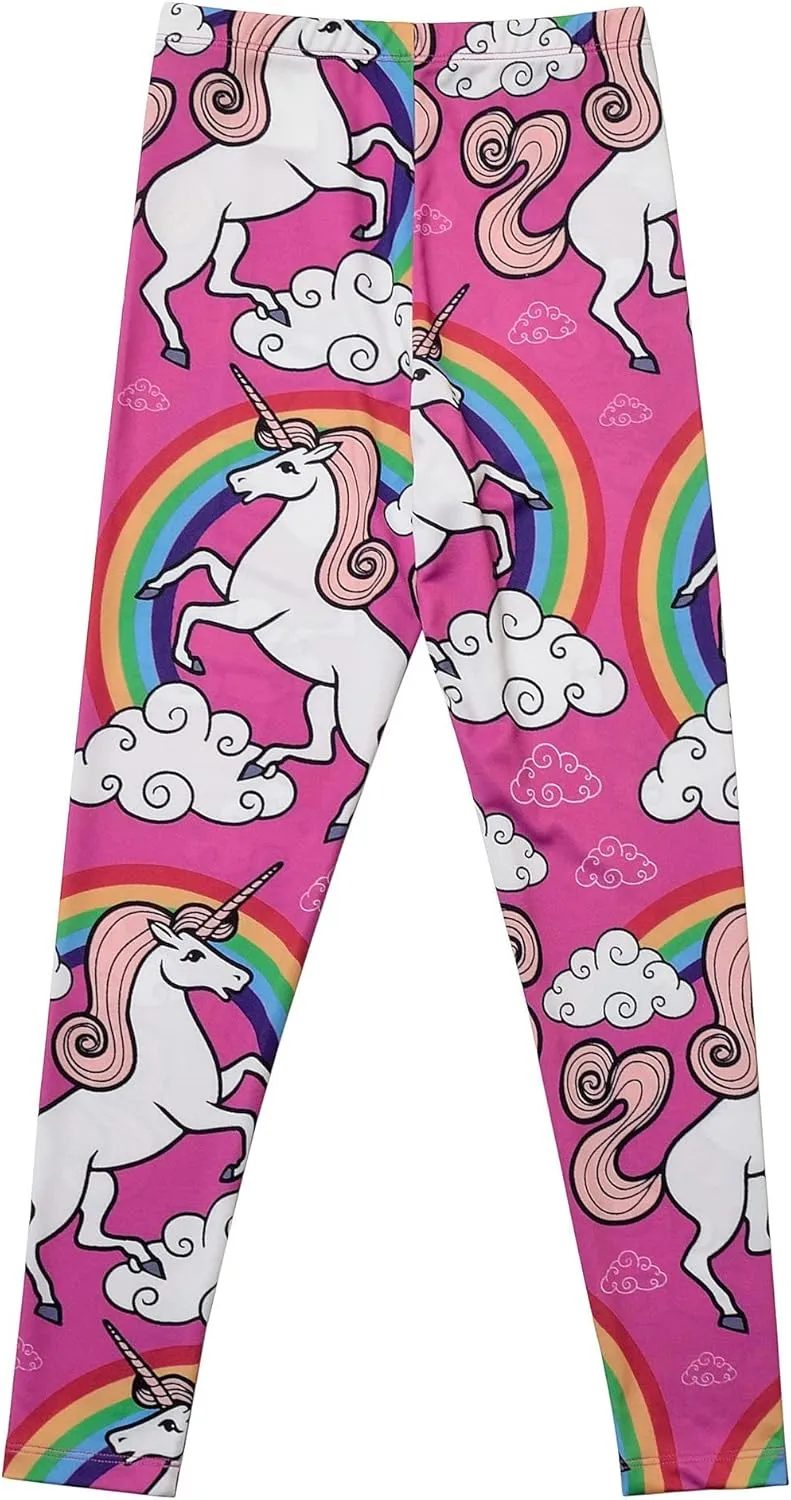 Girl Unicorn Leggings Kid Rainbow Print Legging Tights Trousers Slim Long Pants