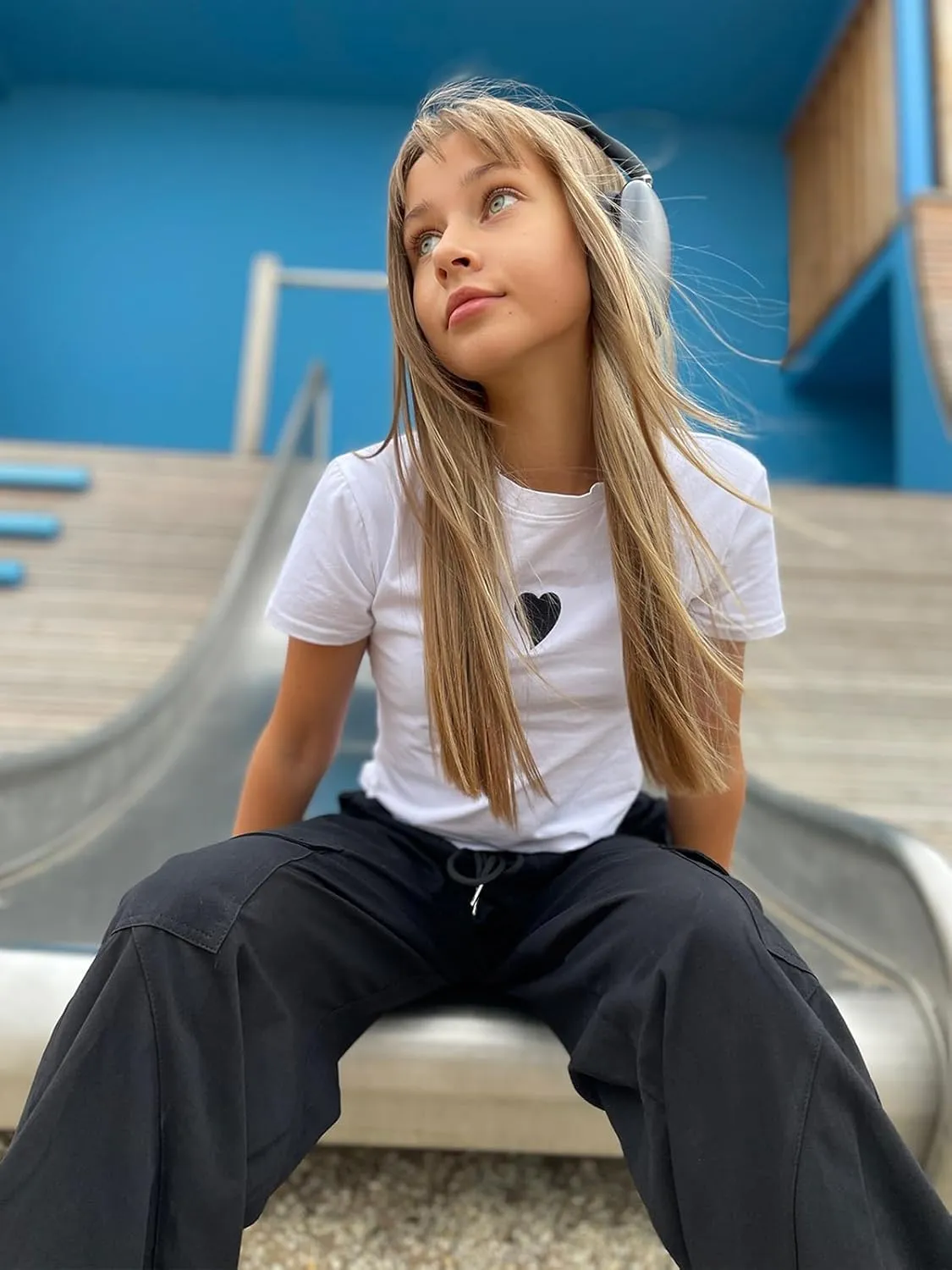 Girls Cargo Pants Elastic Waist Casual Jogger Pants for Girls Streetwear Loose Parachute with Pockets 7-14Years