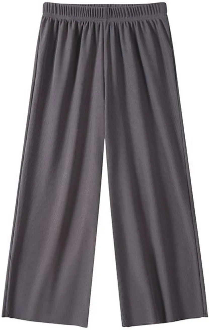 Girls Wide Leg Pants Flowy Stretchy Palazzo Pants Loose Lounge Thin Pants Straight Leg High Elastic Waist Trousers