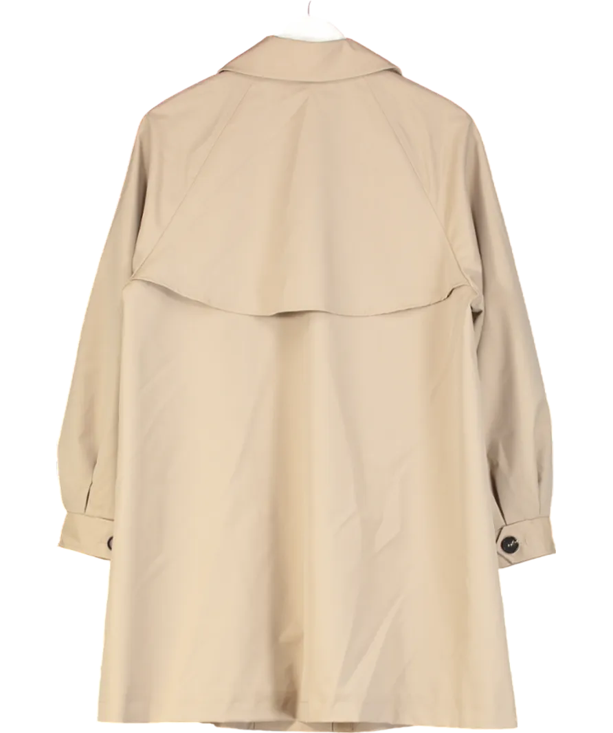 Goelia Beige Worsted Wool Blend Waterproof Women Trench Coat UK M