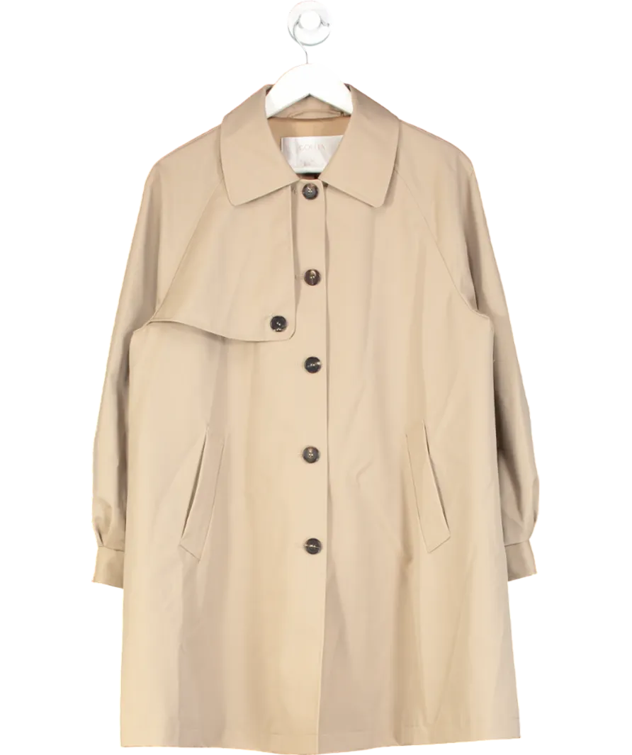 Goelia Beige Worsted Wool Blend Waterproof Women Trench Coat UK M