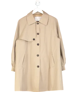 Goelia Beige Worsted Wool Blend Waterproof Women Trench Coat UK M