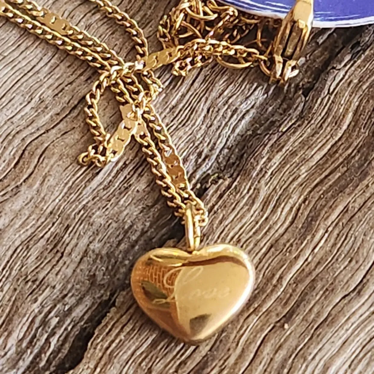GOLD HEART 'LOVE' WATERPROOF NECKLACE