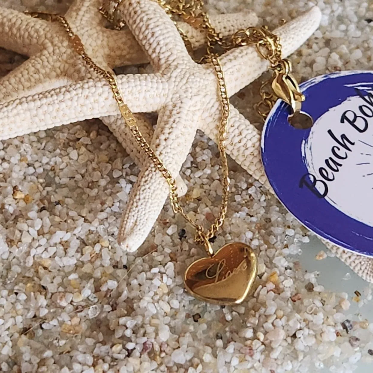 GOLD HEART 'LOVE' WATERPROOF NECKLACE