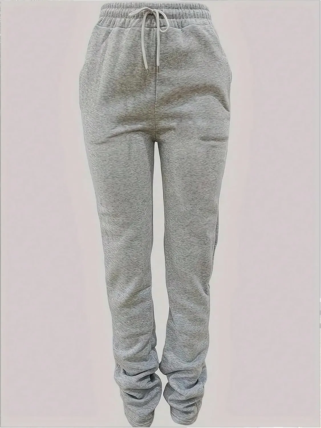 GORGLITTER Women's Stacked Baggy Sweatpants Y2K Drawstring Waist Flared Jogger Pants