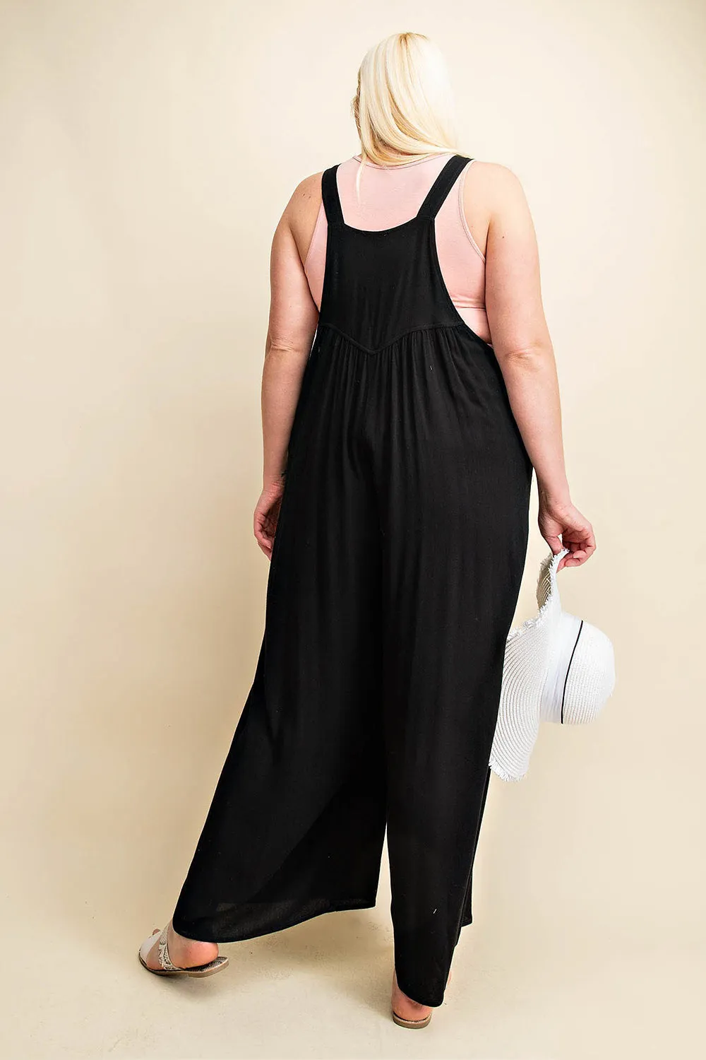 Gypsy Jumpsuit Overalls Kori America Full Size Sleeveless Ruched Wide Leg Overalls