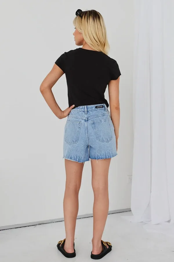 Haze mid blue denim short