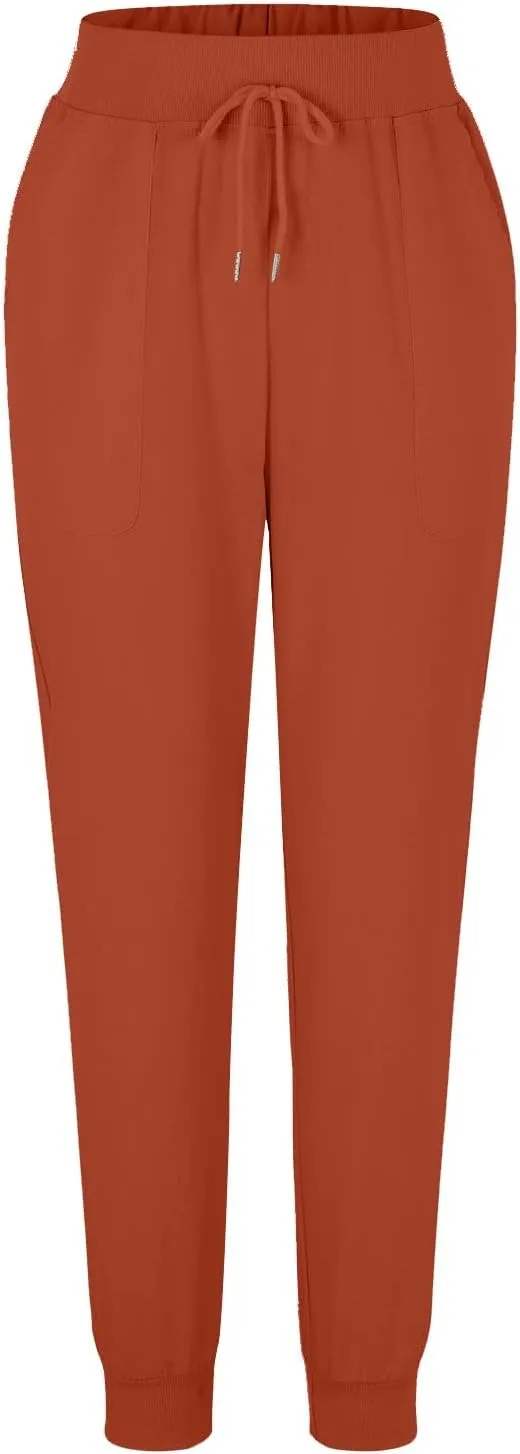 High Waisted Pants For Women Casual Loose Wide Leg Trousers Stretchy Cotton Linen Summer Pull On Boho Sweatpants
