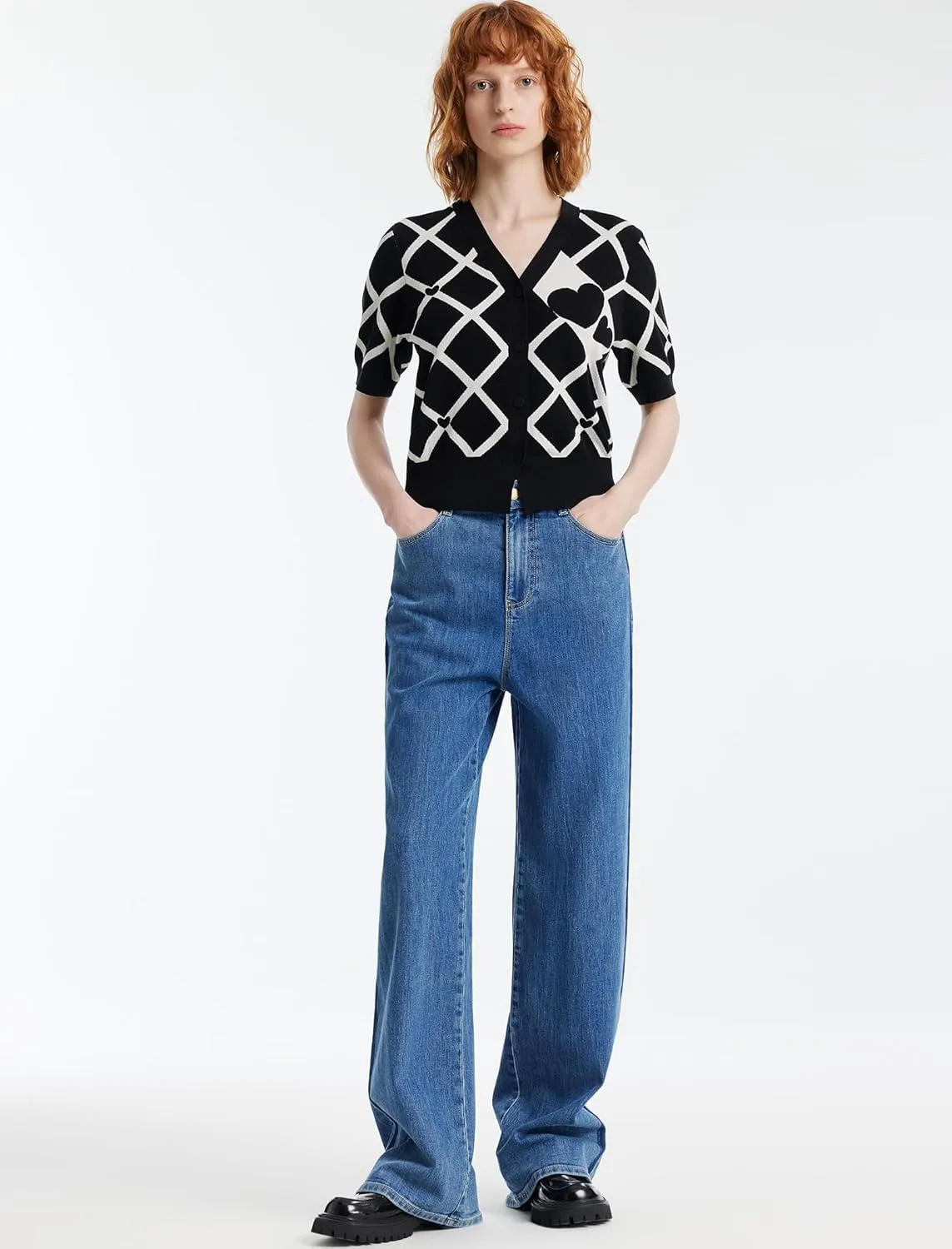 High Waisted Pants for Women Trendy Wide Leg Boyfriends Baggy Jeans y2k with Pockets