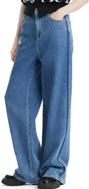 High Waisted Pants for Women Trendy Wide Leg Boyfriends Baggy Jeans y2k with Pockets
