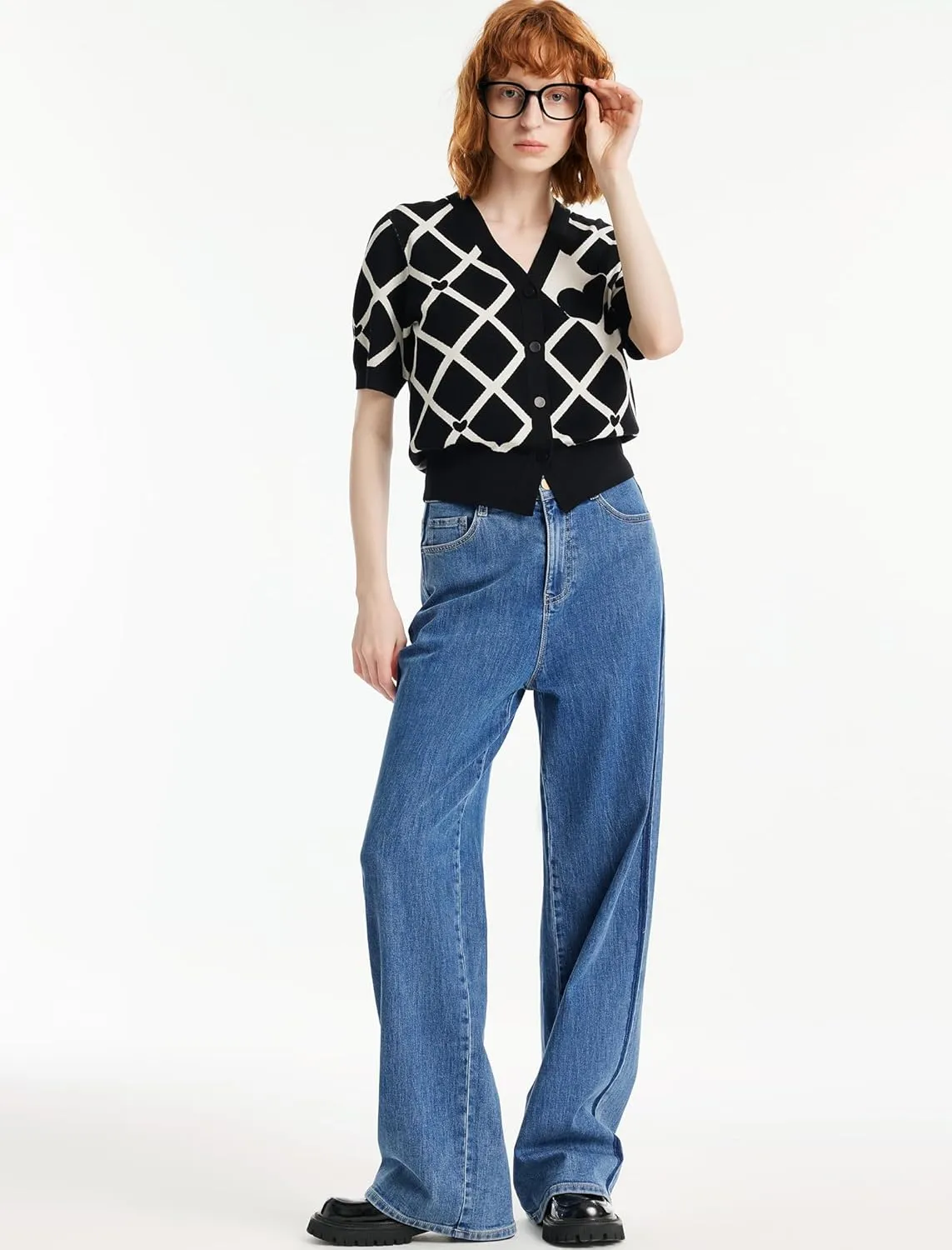 High Waisted Pants for Women Trendy Wide Leg Boyfriends Baggy Jeans y2k with Pockets