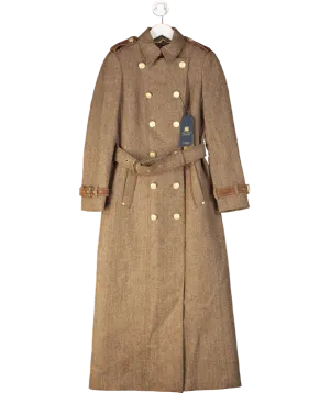 Holland Cooper Brown Malborough Full Length Trench Coat UK 8