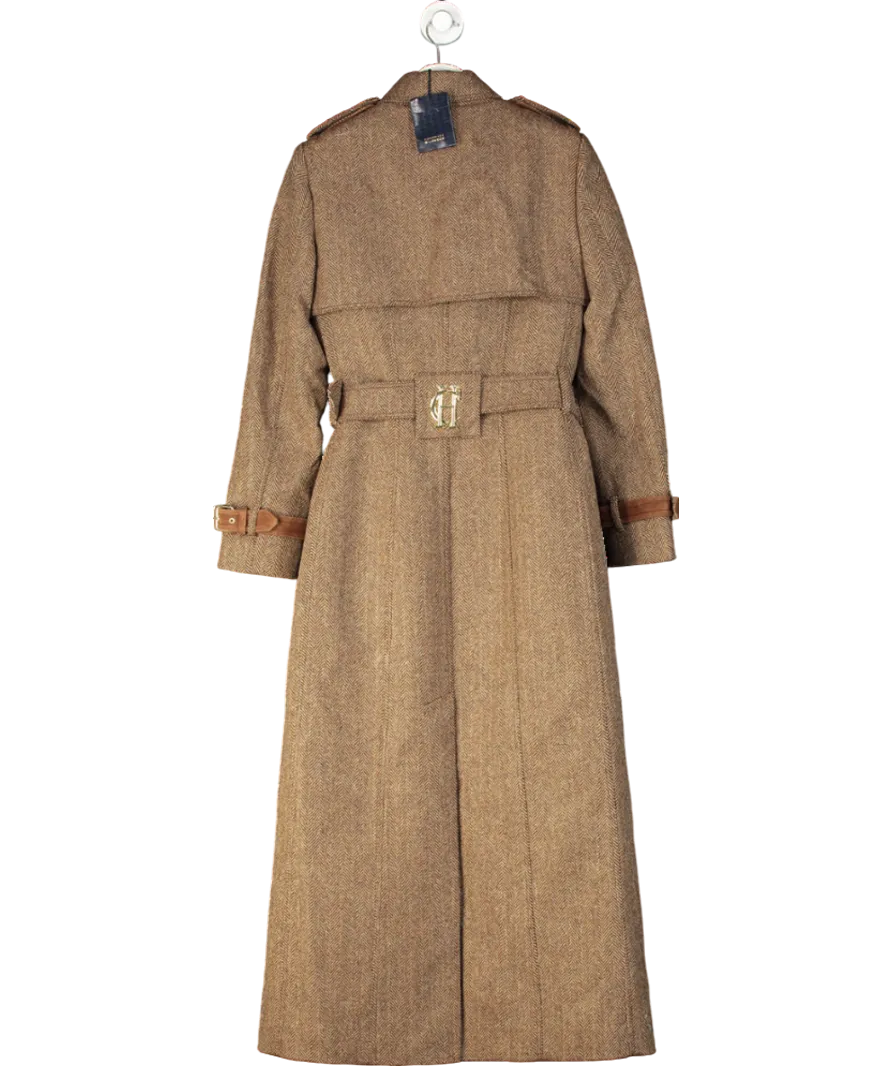 Holland Cooper Brown Malborough Full Length Trench Coat UK 8