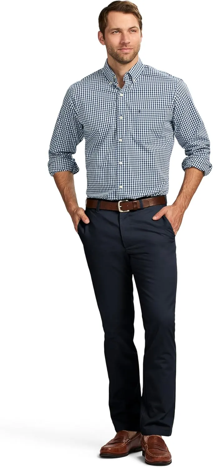 IZOD Men's American Chino Flat Front Straight Fit Pant