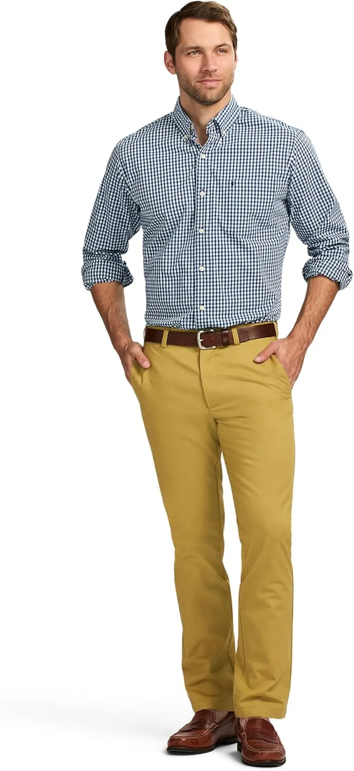 IZOD Men's American Chino Flat Front Straight Fit Pant