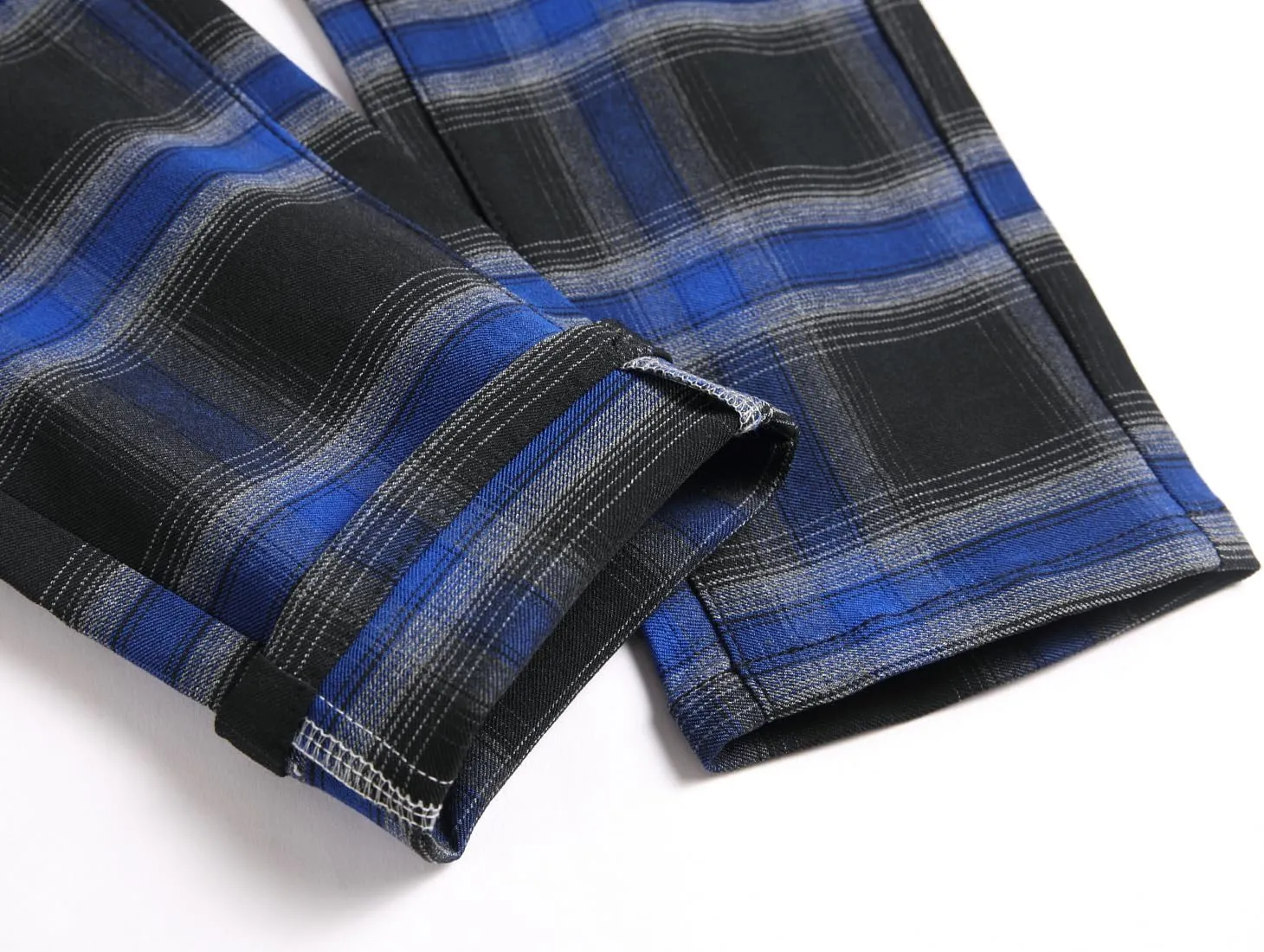 JE&NS Men's Stretch Slim Fit Flat-Front Casual Skinny Chinos Plaid Dress Pants