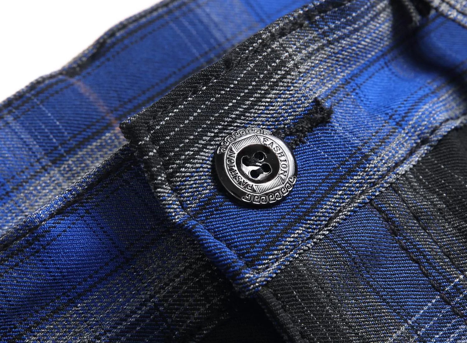 JE&NS Men's Stretch Slim Fit Flat-Front Casual Skinny Chinos Plaid Dress Pants