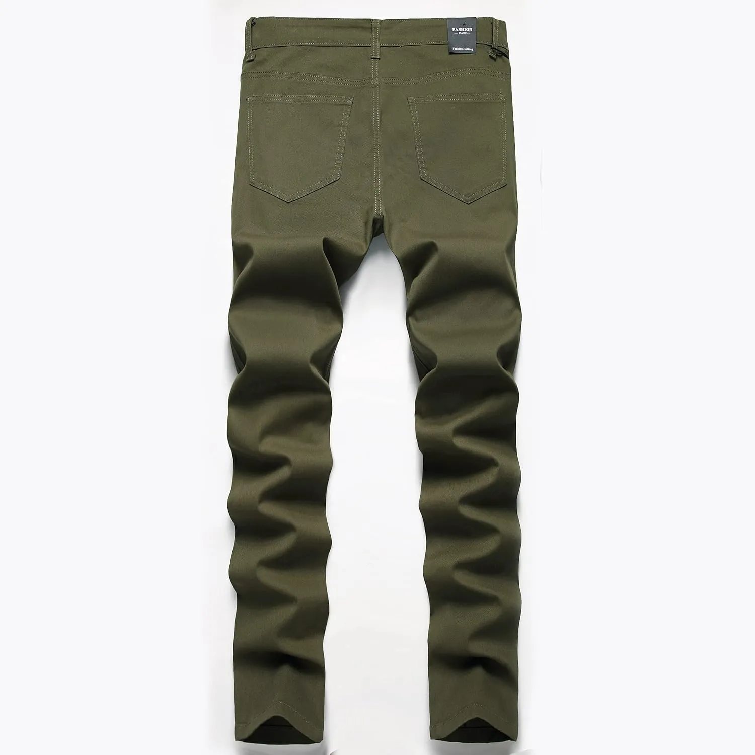 JE&NS Men's Stretch Slim Fit Flat-Front Casual Skinny Chinos Plaid Dress Pants