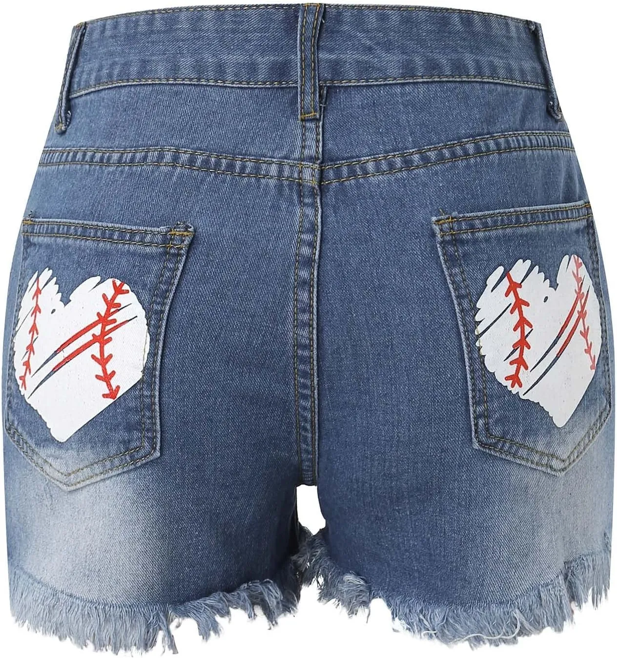 Jean Shorts Womens High Waisted Ripped Denim Shorts Summer Button Fly Frayed Raw Hem 5 Inch Denim Jorts with Pockets