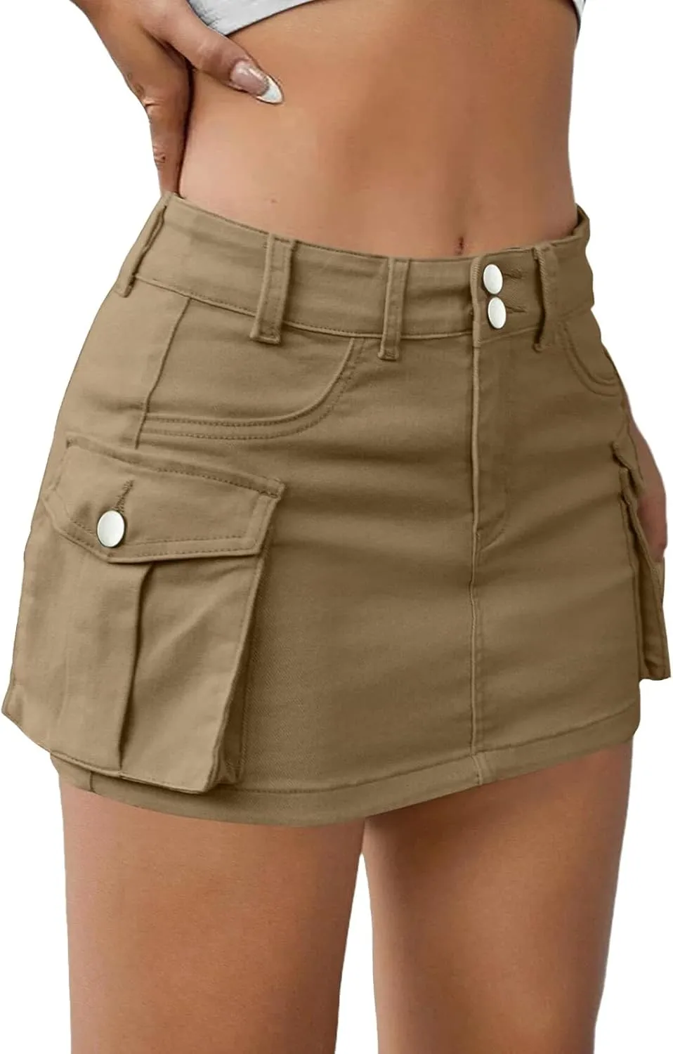 Jeans Skirts for Women Denim Cargo Mini Skirt Y2K Sexy Bodycon Tummy Control Casual Y2K Low Rise Jeans Pencil Mini Skirt