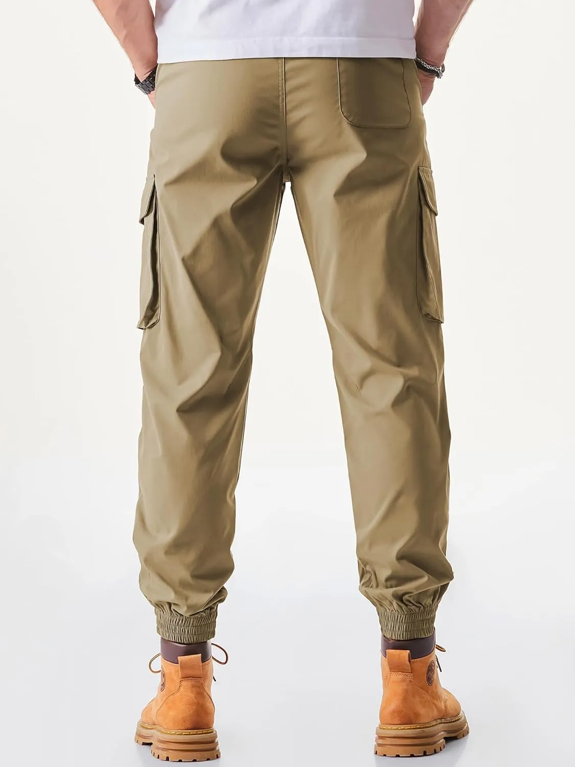JMIERR Men's Casual Cargo Joggers Pants Stretch Elastic Waist Drawstring Tapered Sweatpants with Pockets