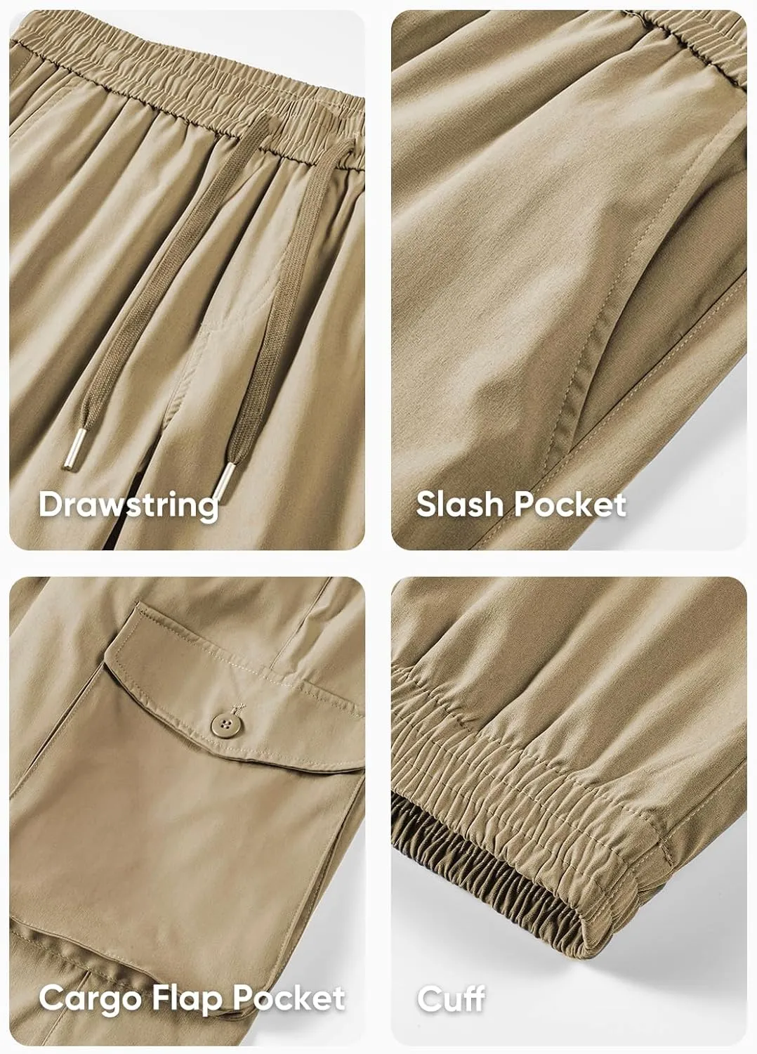 JMIERR Men's Casual Cargo Joggers Pants Stretch Elastic Waist Drawstring Tapered Sweatpants with Pockets
