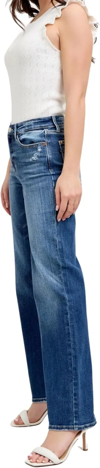 Judy Blue High Waist Dark Wash 90's Straight Leg, Inseam 32"