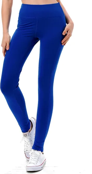 Jvini Women's High Waist Sporty Leggings with Tech Pockets - Striped Sport Yoga Workout Tight Pants