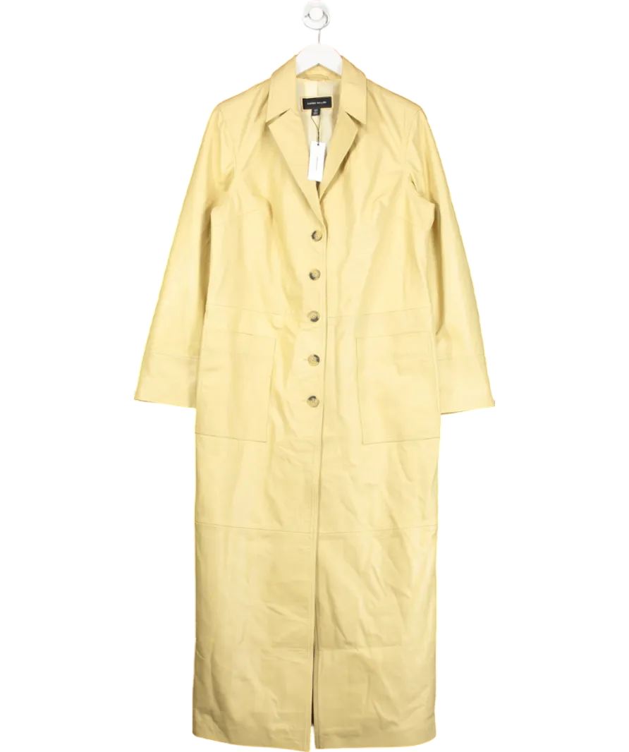 Karen Millen Beige Leather Clean Trench Coat UK 12