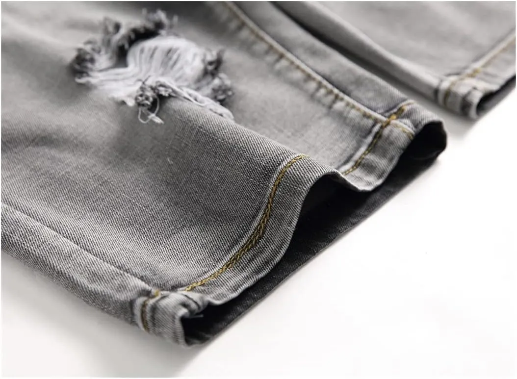 KEHAIOO Summer Men's Stretch Jeans Short Casual Slim Fit Bermuda Cotton Denim Shorts Clothes