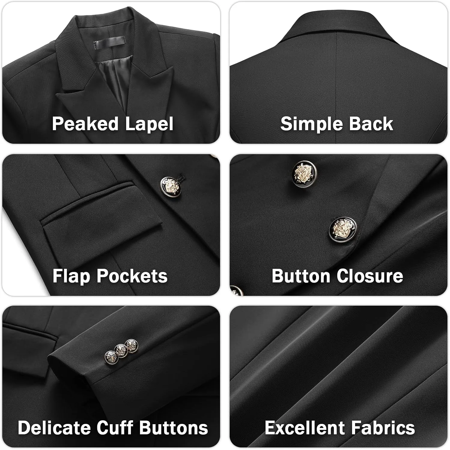 Lamgool Women's 2 Piece Set Double Breasted Blazer and Pants Suit Business Outfits for Work Office