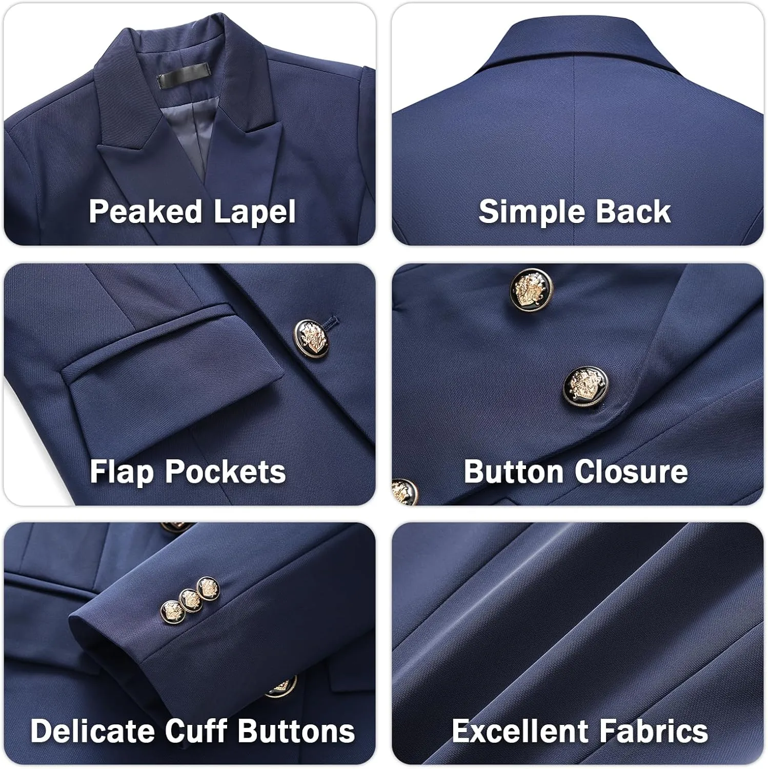 Lamgool Women's 2 Piece Set Double Breasted Blazer and Pants Suit Business Outfits for Work Office