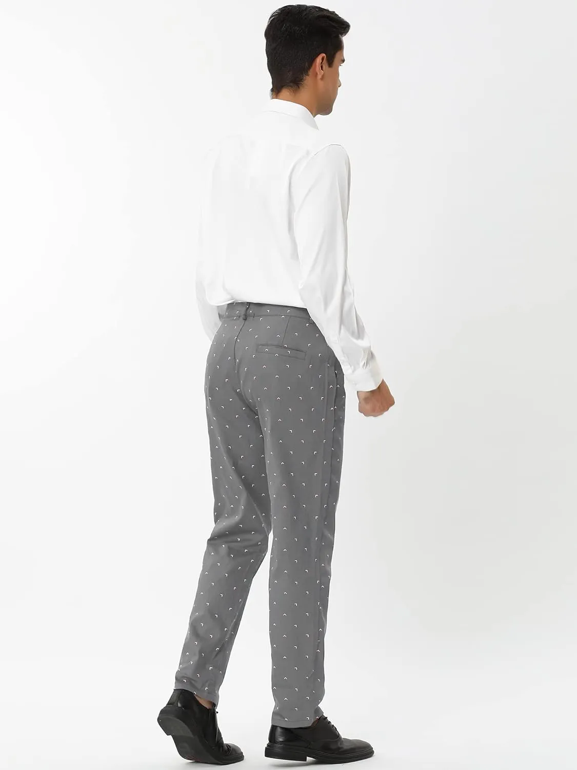 Lars Amadeus Men's Business Trousers Casual Printed Slim Fit Flat Front Chinos Dress Pants