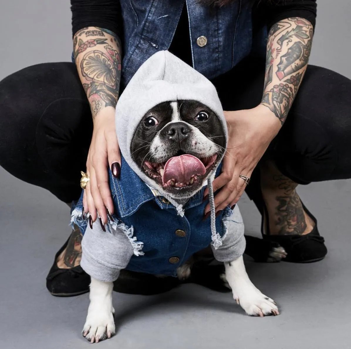 Layer Up! Denim Vest & Hoodie Set