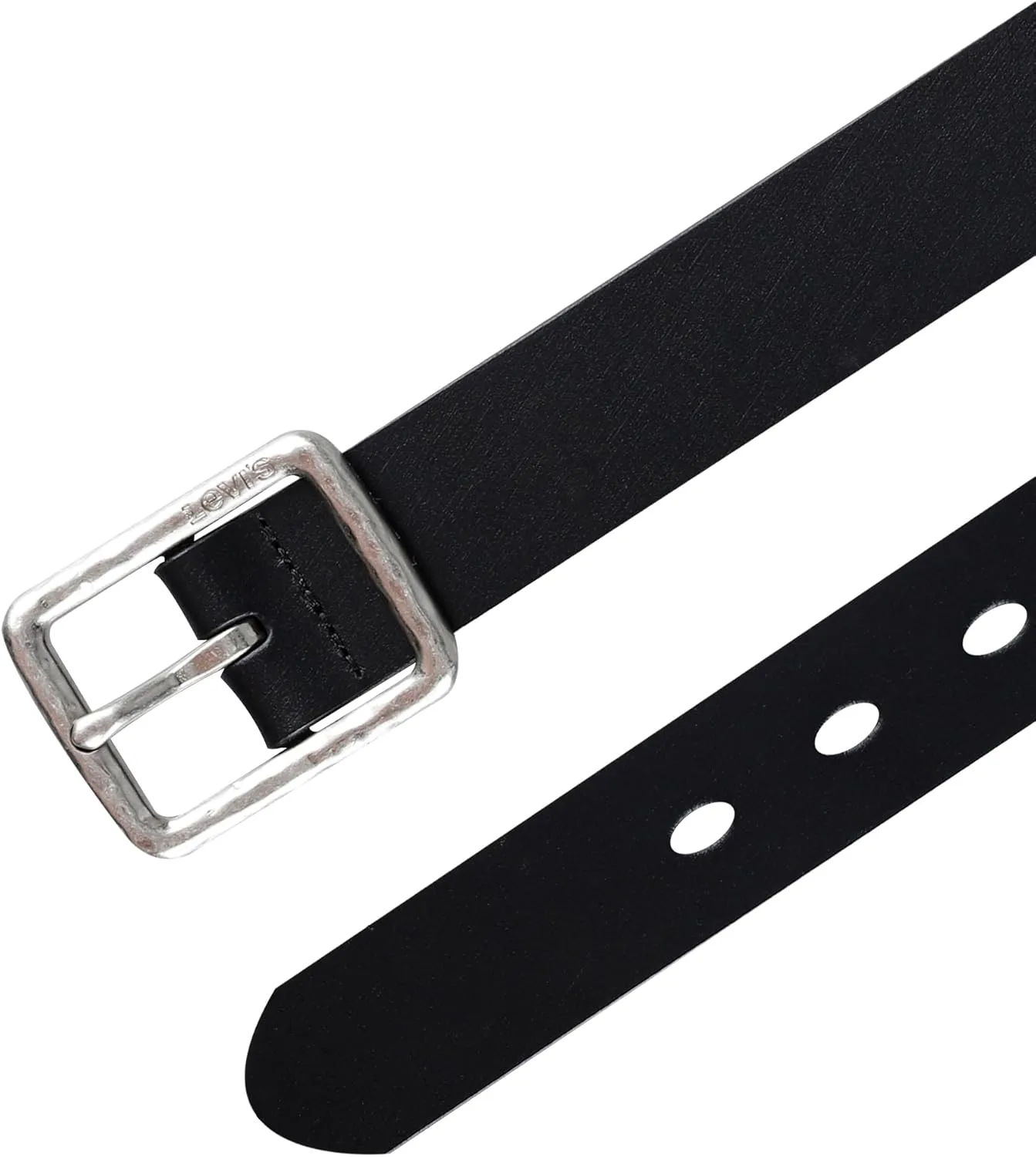 Levi's Women's Slim Casual Leather Jean Belt with Square Center Bar Buckle (Regular and Plus Sizes)