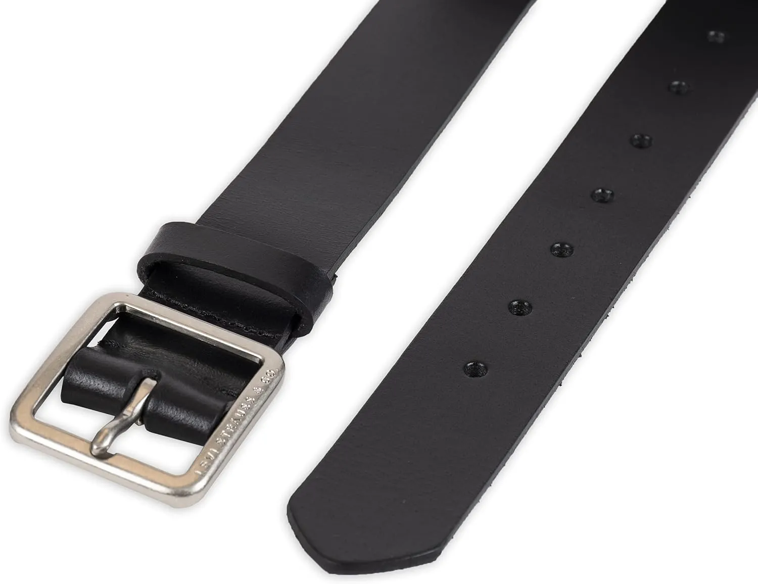 Levi's Women's Slim Casual Leather Jean Belt with Square Center Bar Buckle (Regular and Plus Sizes)