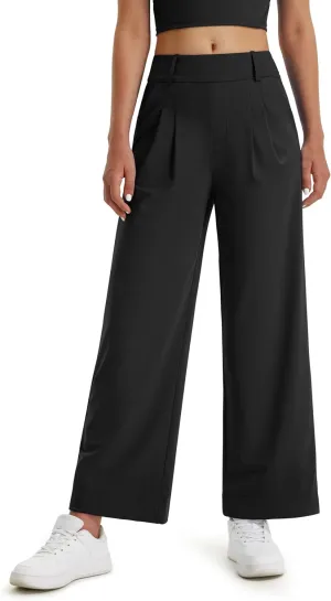 Libin Women's Wide Leg Dress Pants 27"/29"/31" High Waisted Stretch Work Casual Sweatpants Trousers with Pockets